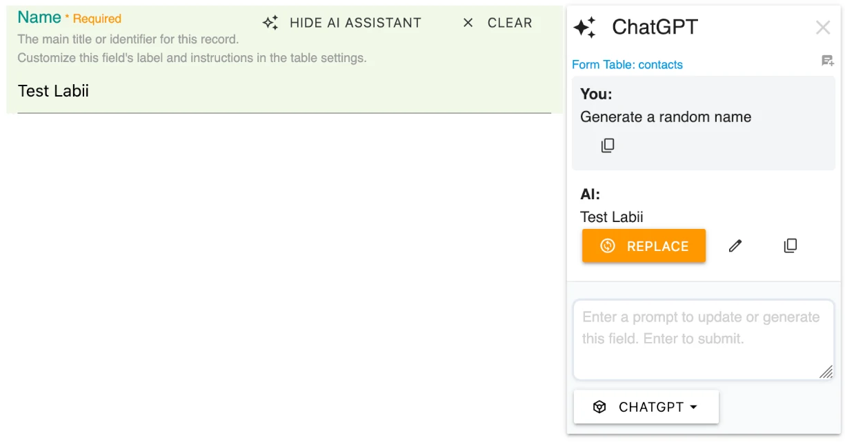 AI Assistant at the Form Field – Precision Editing with AI Per Field