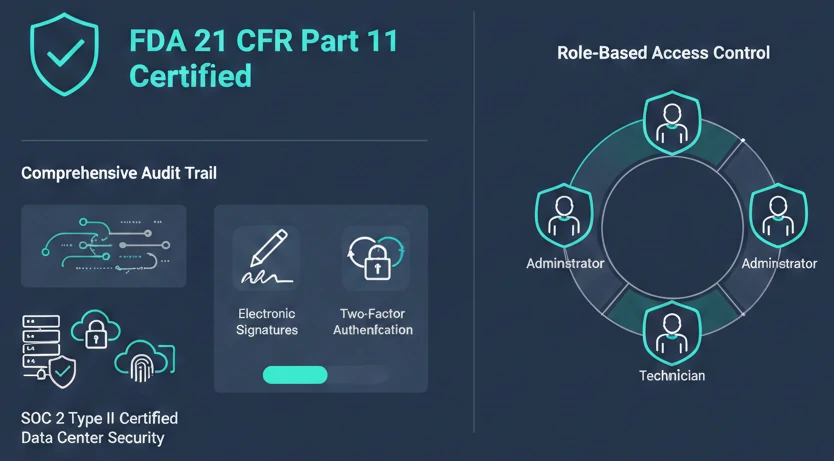 Enterprise-Grade Security with FDA 21 CFR Part 11 and GLP Compliance Built In