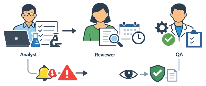 Clear Task Assignment Across Analysts, Reviewers, and QA